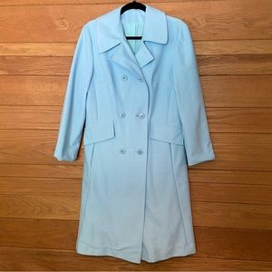 Vintage 70s Sears blue double breasted long blazer